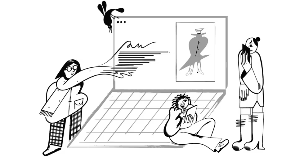 Illustration showing a website built from a template